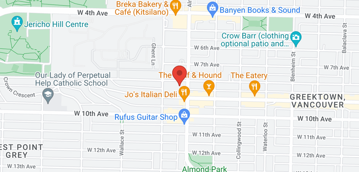 map of 204 3720 W 8TH AVENUE